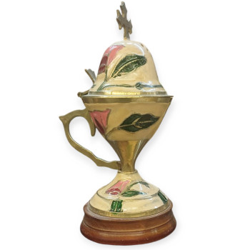 Μπρούτζινο Θυμιατό με ξύλινη βάση