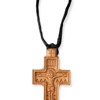 Χειροποίητος ξύλινος Σταυρός λαιμού