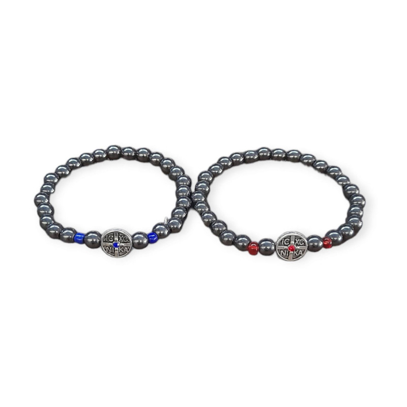 Ελαστικό βραχιόλι με χάνδρες αιματίτη